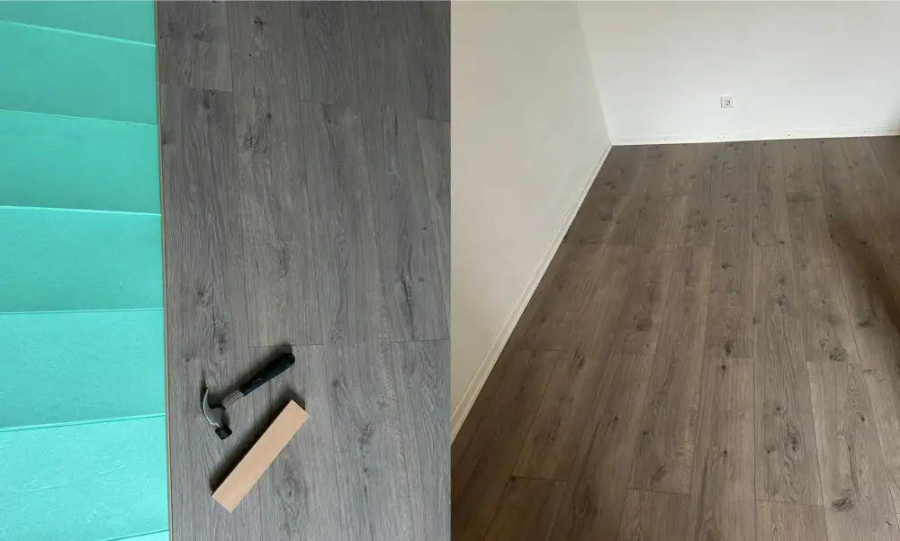 Neu verlegter Fußboden in einer Wohnung